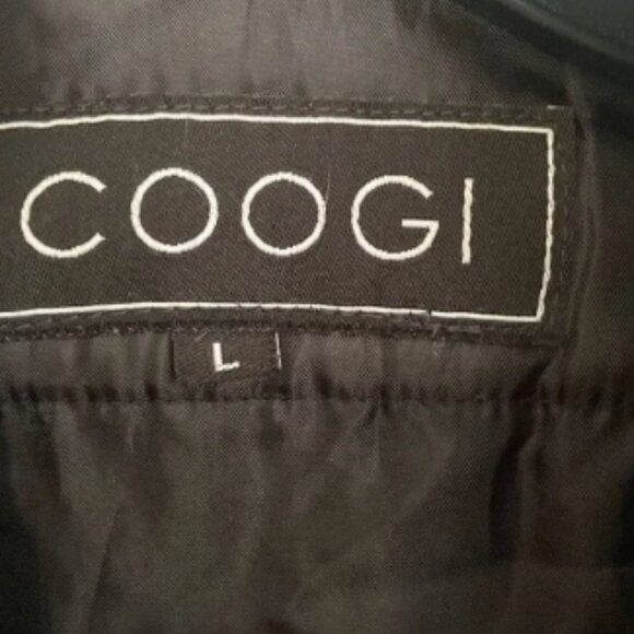 Coogi Bomber Coat Jacket Size XL Black Wool Blend Insulated Full Zip Mock Neck - Picture 3 of 6